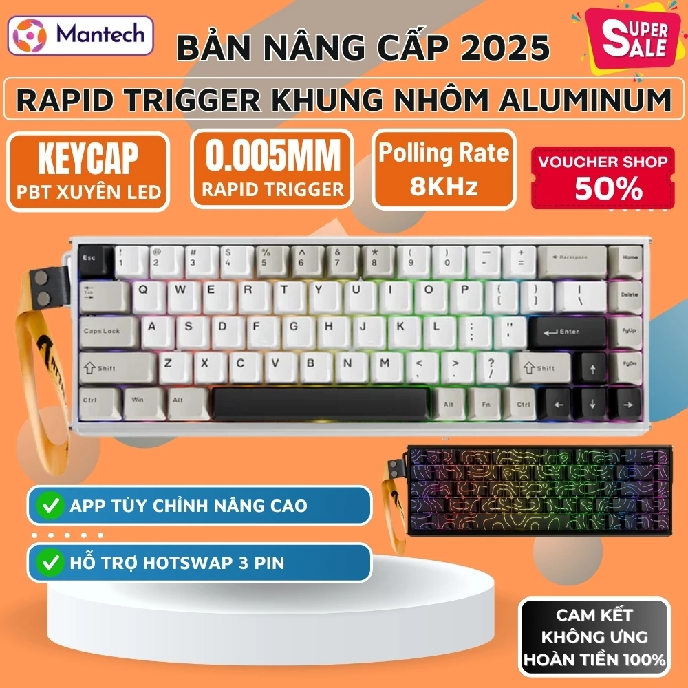 Bàn Phím Cao Cấp Attack Shark X68 MAX - Công Nghệ Rapid Trigger, Full Nhôm CNC, Độ Chính Xác 0.005mm