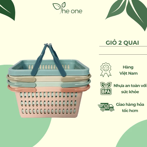 Rổ đựng đồ đa năng size nhỏ, phụ kiện văn phòng phẩm, giỏ quai xách bằng nhựa