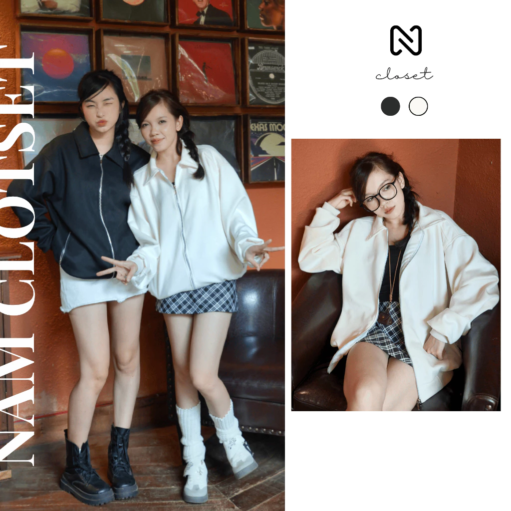 Áo khoác da lộn nam nữ cao cấp,áo bomber da lộn trơn 2 lớp vải xịn local brand NAKA77M2