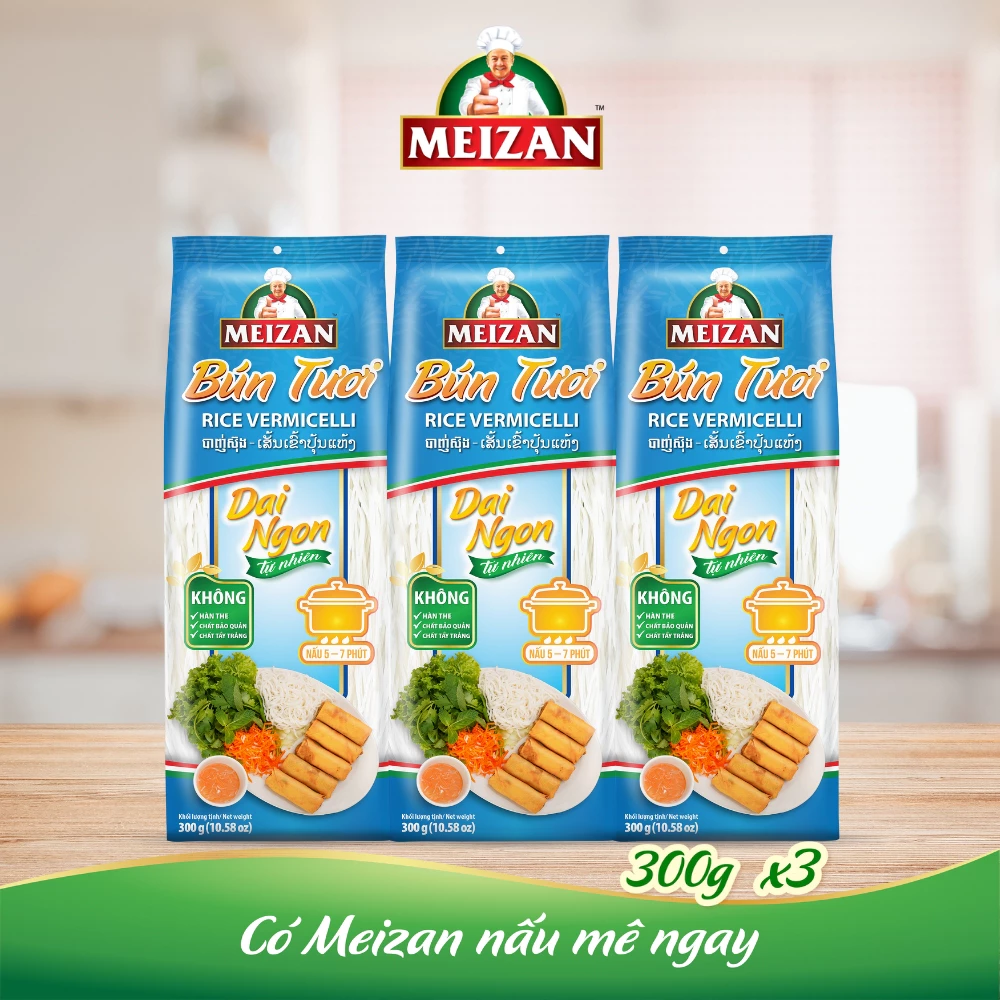 COMBO 3 Gói Bún Tươi Meizan 300gr