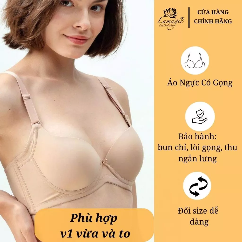 Áo Ngực Mặc Áo Dài A-68 Lamagie – Mousse Mỏng, Dây Bản To, Che Mỡ