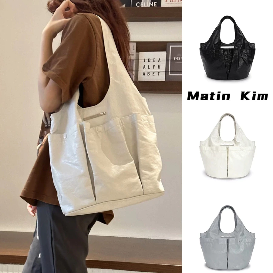 Mua hộ Hàn Quốc Matin Kim  Túi tote xếp li Túi nách Túi đôi Túi tote Túi vai đơn Kích thước nhỏ cộng với túi chéo Túi bê