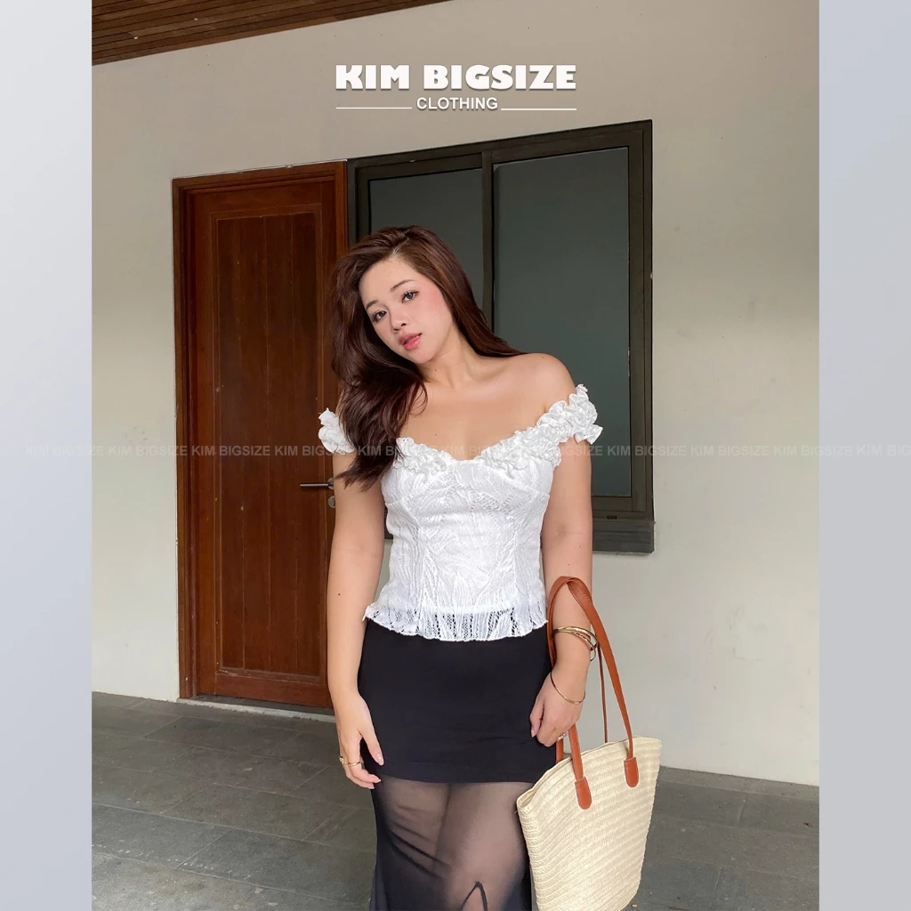 Áo ren thun lá tay cánh tiên bigsize(55-85kg)[KIMBIGSIZE]