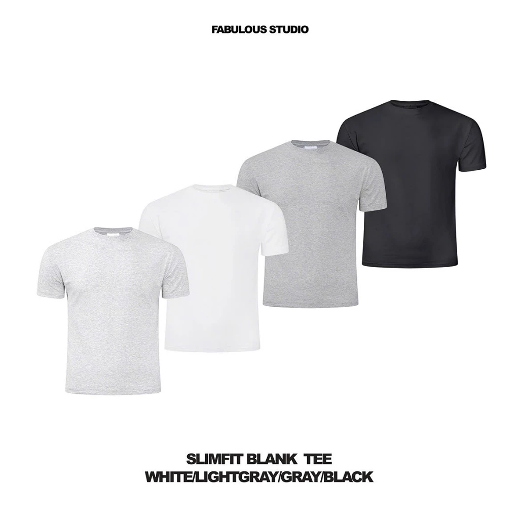 Áo Thun Ôm Body FABULOUS Tôn Chiều Cao Cổ Tròn Cotton 4 chiều Clean Fit Nam Nữ - 004