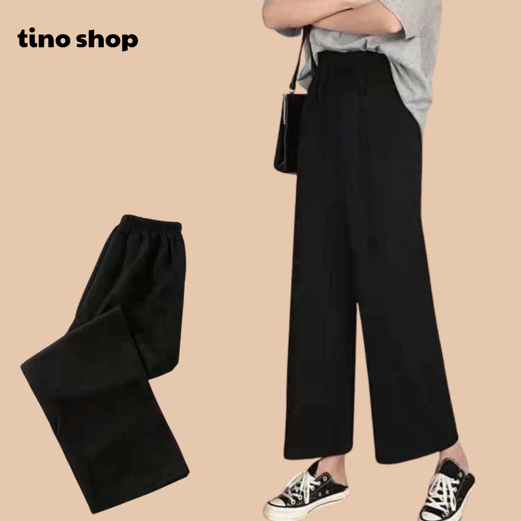 Quần vải ống rộng lưng cao chất liệu tuyết mưa, quần suông đi học đi làm thời trang Sang Choảnh