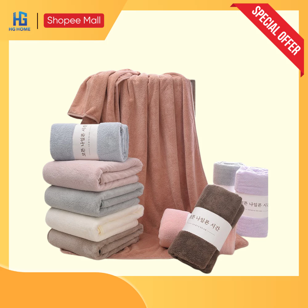 Khăn Tắm Hàn Quốc Thấm Hút Cực Nhanh HGMART, Lông Siêu Mềm Mịn Kích Thước 70x140cm