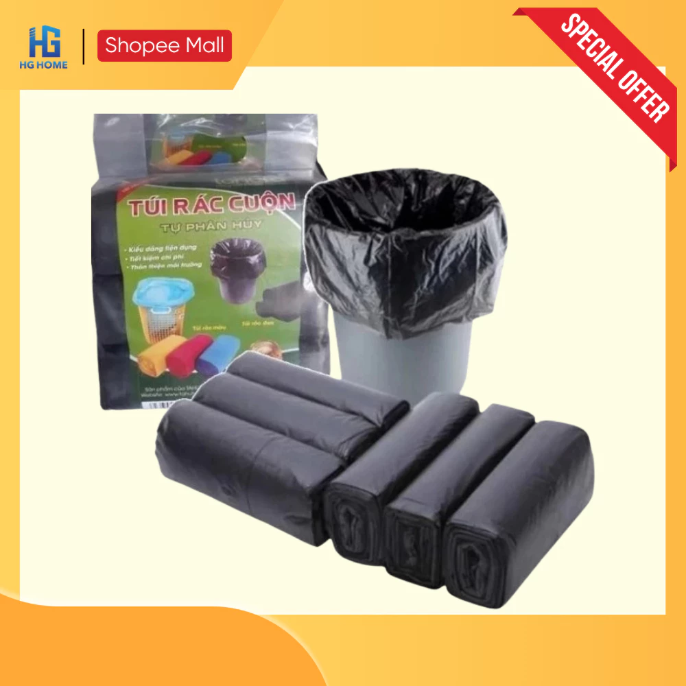 [COMBO 5 TÚI] Túi Rác Tự Phân Hủy Thiết Kế Sinh Học Kích Thước Lớn 55*65 Cm Tiện Lợi Sử Dụng HGHOME