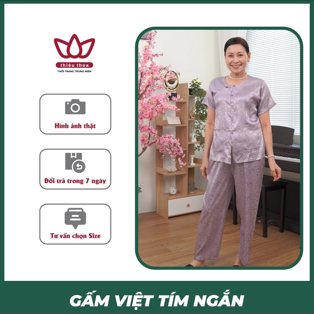 Đồ Bộ Trung Niên Gấm Lụa Cho Mẹ - Bộ Đồ Gấm Việt Thời Trang Trung Niên Tôn Lên Nét Đẹp Truyền Thống