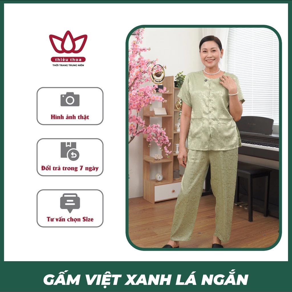 Đồ Bộ Gấm Việt Trung Niên Nữ , Thời Trang Trung Niên Tôn Lên Nét Đẹp Truyền Thống - Thiều Thoa Store