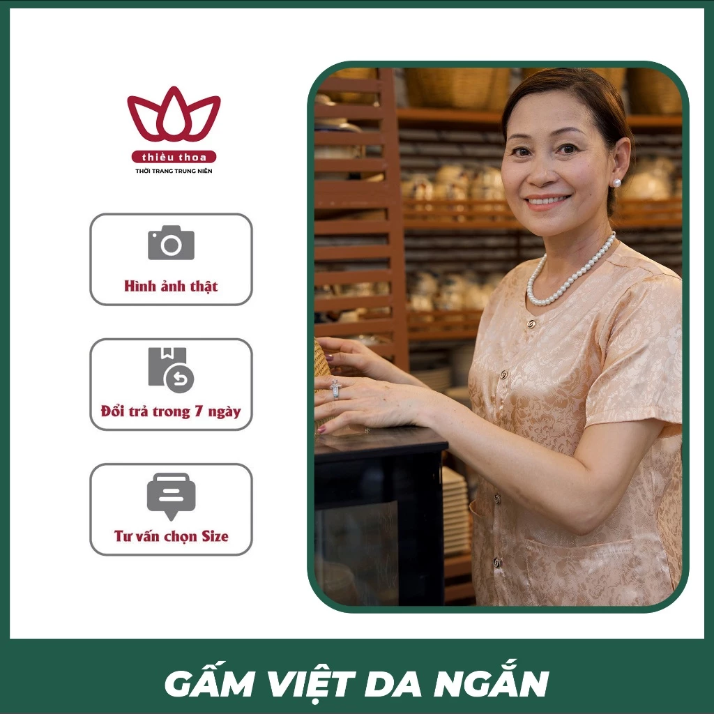 Bộ Đồ Trung Niên Nữ Mặc Nhà, Đồ Bộ Gấm Lụa Việt Sang Trọng Cao Cấp Dành Tặng Bà - Thiều Thoa Store