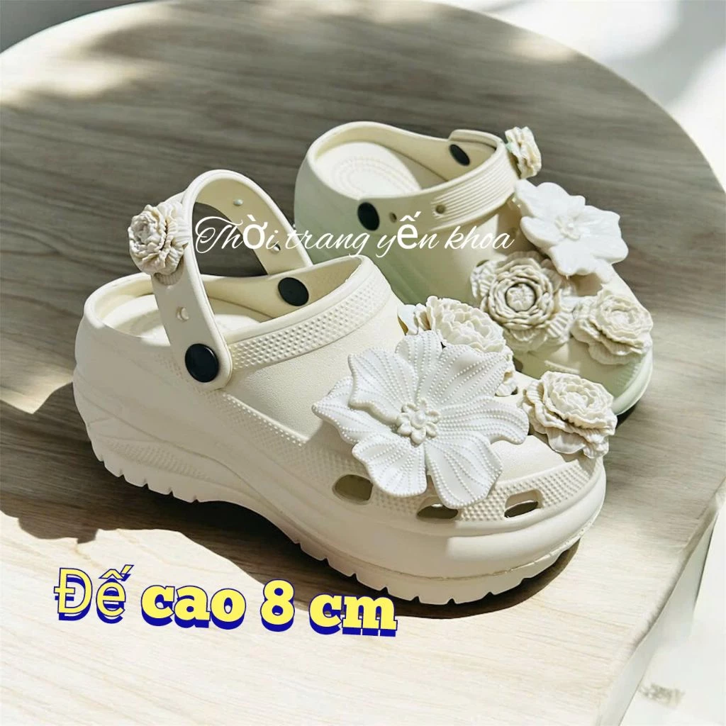 Dép Sục Nữ Cham Hoa Trà ,Cham Ngọc Đế Cao Thời Trang Nữ Mềm ,Nhẹ Êm
