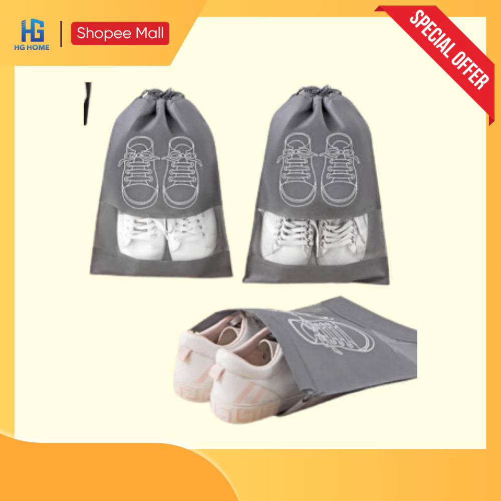 [COMBO 10 TÚI] Túi Đựng Giày Dép HGHOME Có Dây Treo Vali, Túi Bảo Quản Giày Dép Chống Bụi Bẩn Ẩm Mốc [ HÀNG TỐT ]