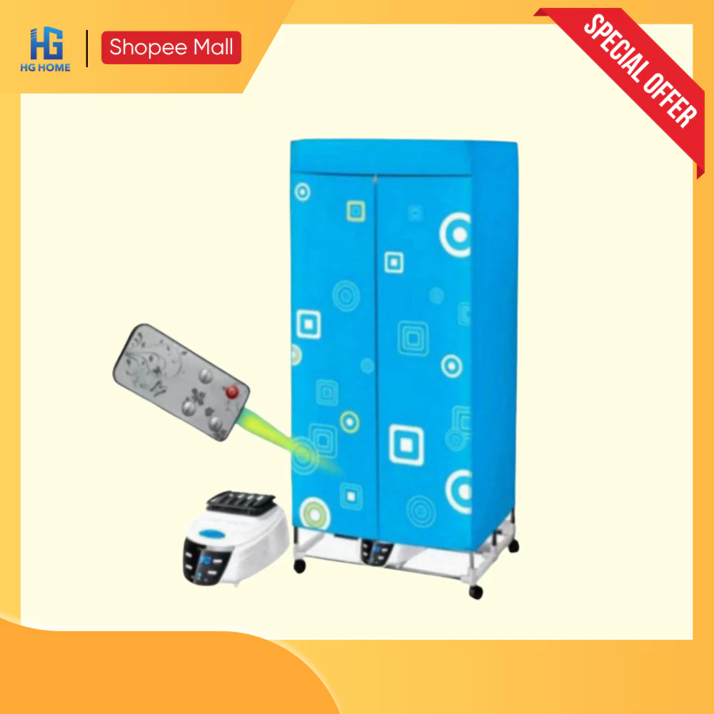 Tủ Sấy Quần Áo Công Nghệ Sấy 360 Có Điều Khiển Từ Xa Không Tiếng Ồn Hàng Chính Hãng HGHOME