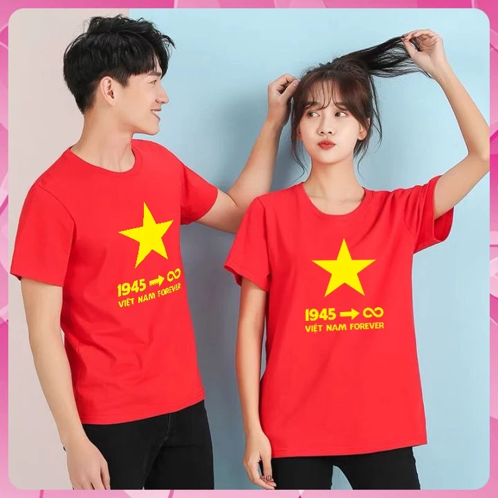 Áo Thun Cờ Đỏ Sao Vàng Vietnam Forever Andromeda Ngắn Tay Cổ Tròn Nam Nữ Có size Trẻ em