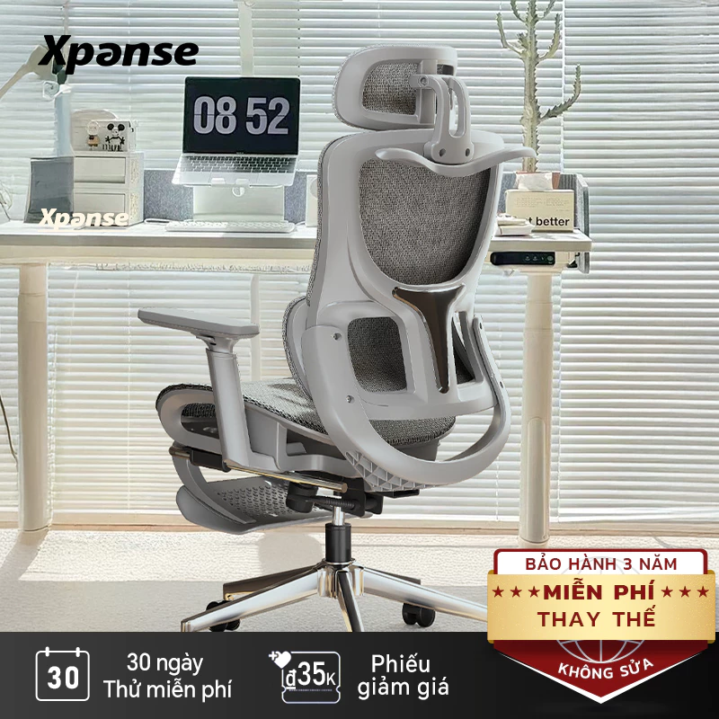 Xpanse LS918 Ghế công thái học 155° tựa lưng, hỗ trợ thắt lưng α, lưới thoáng khí, đệm dày nâng cấp, tay vịn 4D