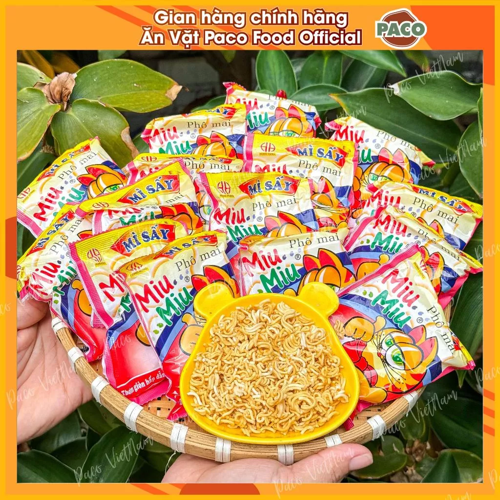 Combo 10 gói mì sấy trẻ em Miu Miu vị phô mai thơm ngon chuẩn vị ăn vặt một thời