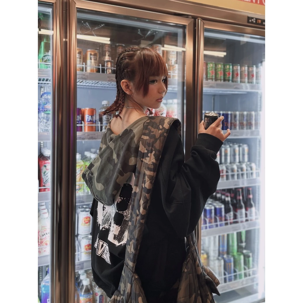 Áo Khoác HAVEN Hoodie Nỉ Nam Nữ Form Rộng Unisex Có Nón Camo Rằn Ri In Số 90 HAVEN Oversize Thời Trang