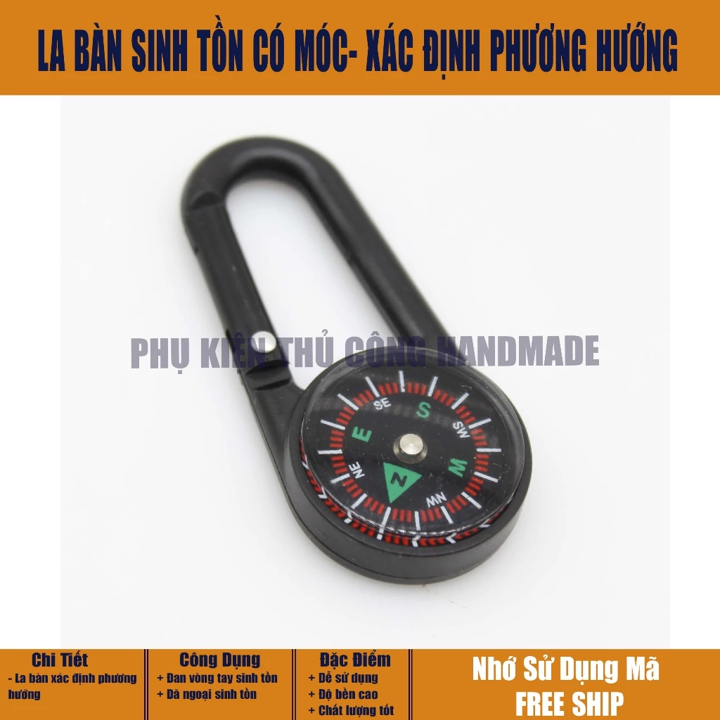 La Bàn Xác Định Phương Hướng Có Móc Treo - Dã Ngoại Cắm Trại Siêu Bền