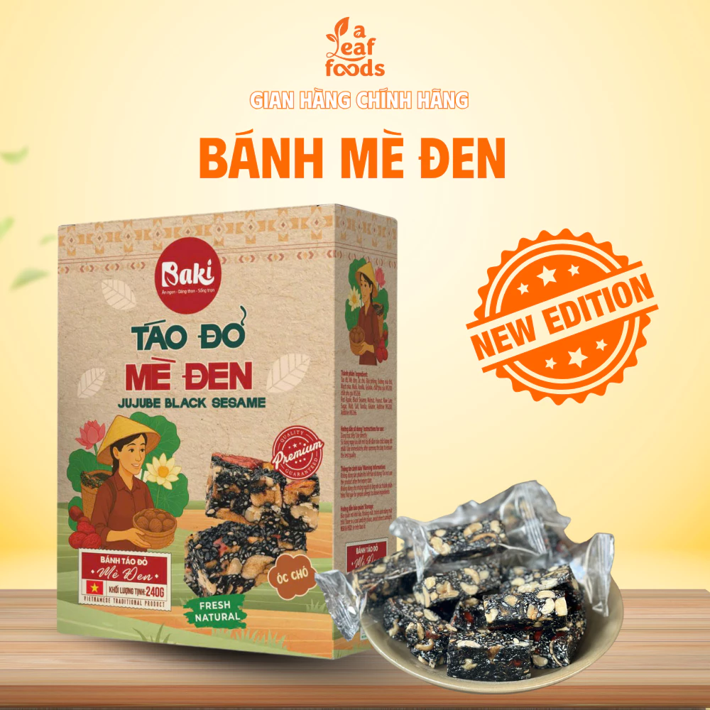 Thanh Hạt Mè Đen Táo Đỏ Óc Chó Baki Foods Phù Hợp Ăn Vặt, Healthy Life