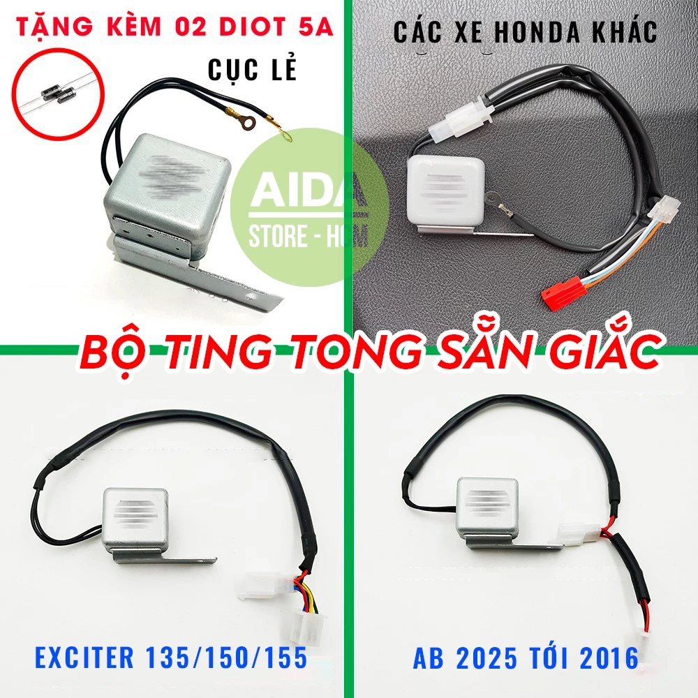 Bộ 𝐓𝐢𝐧𝐠 𝐓𝐨𝐧𝐠  xi nhan sẵn giắc cho xe máy DC12v - báo hiệu đèn xe