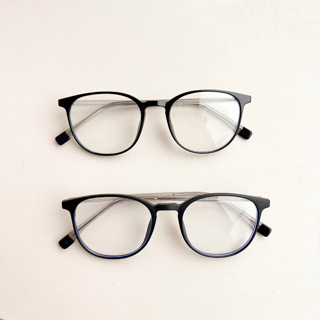 Kính mắt vuông bầu nhựa dẻo hợp mặt tròn kim cương Leo Optical 8315