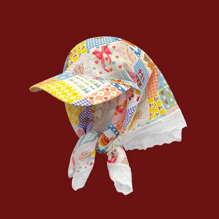 Mũ Turban chống nắng mùa hè ngăn 99% tia UV kèm khăn choàng thời trang bảo vệ toàn diện Mũ bóng chày nữ dễ thương