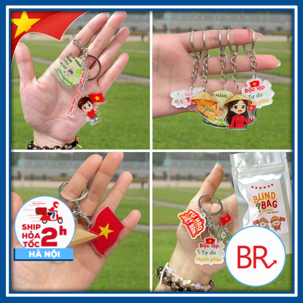 [2/9]Móc khóa lá cờ Việt Nam, móc khóa yêu nước -Charm cờ Đảng mini,quà tặng lưu niệm Quốc Khánh 2/9 móc treo balo 02726