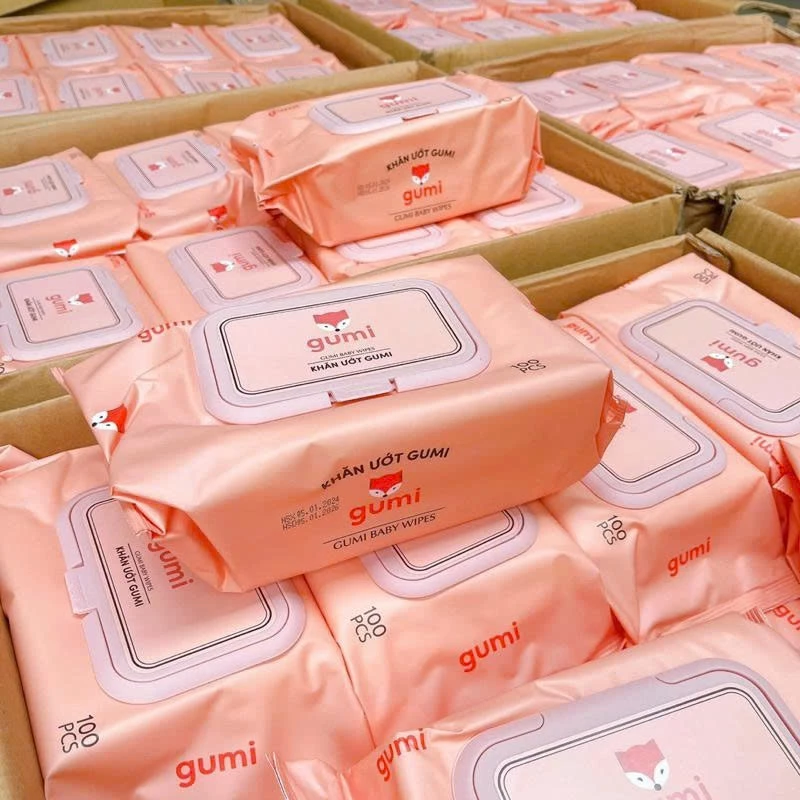 Thùng 5/10 gói khăn ướt đa năng GUMI không cồn không PARABENS cao cấp