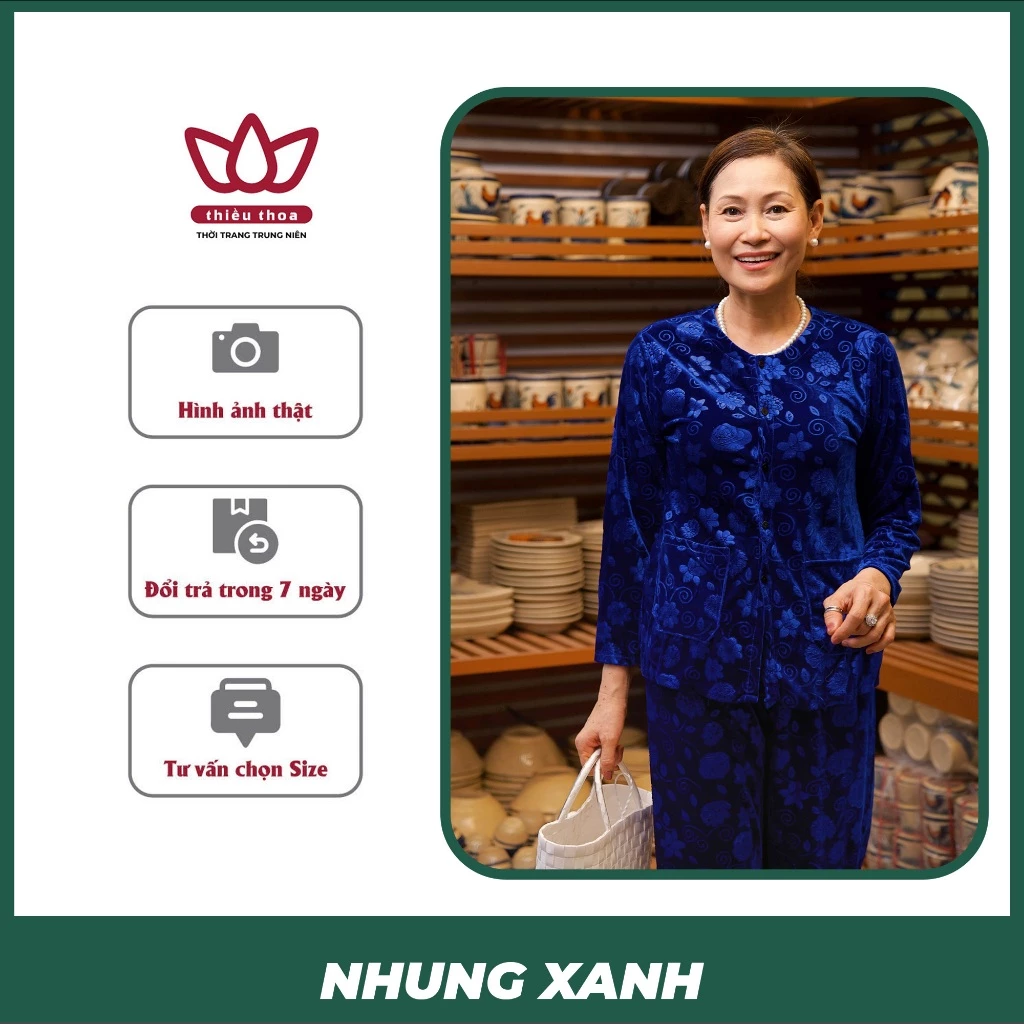 Đồ Bộ Thu Đông Nhung Tay Dài Giải Pháp Lý Tưởng Cho Mùa Lạnh Tôn Lên Vẻ Sang Trọng- Thiều Thoa Store