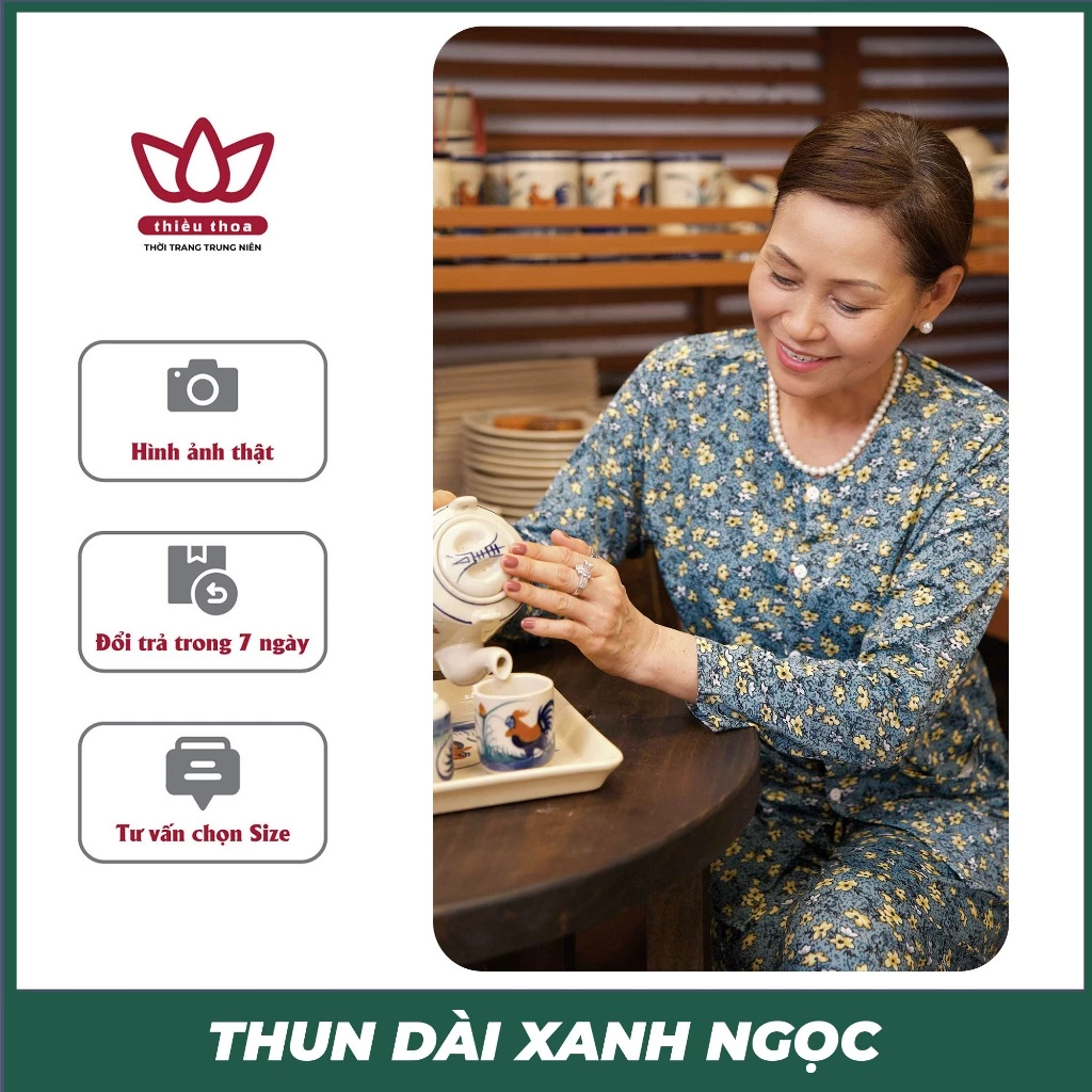 Set Đồ Trung Niên Cho Mẹ, Quà Tặng Bà, Bộ Đồ Mặc Nhà Sang Trọng, Cotton Co Giãn -Thiều Thoa Store