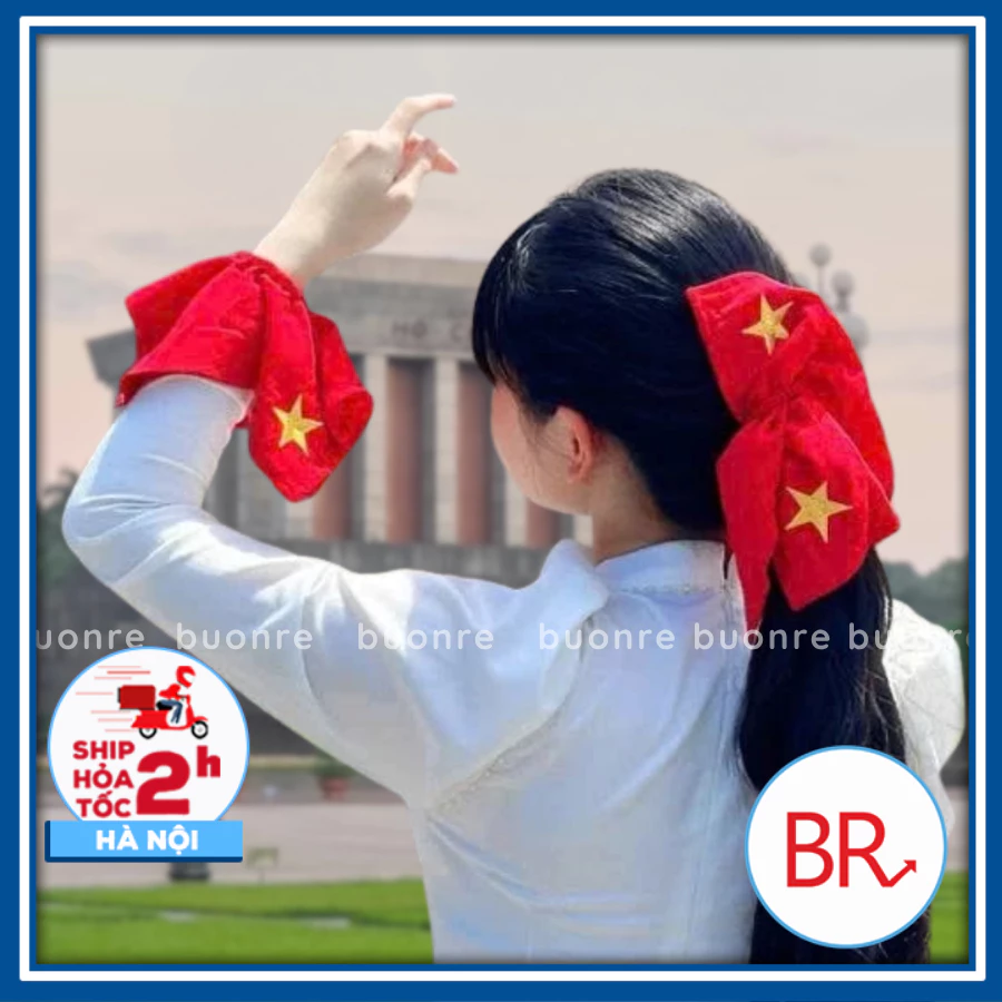 [2/9-30/4] Scrunchies Cờ Đỏ Sao Vàng–Phụ Kiện Buộc Tóc Sao Vàng Đẹp,Đu Concert Quốc Gia,Nổi Bật Mỗi Dịp Lễ Lớn 02941