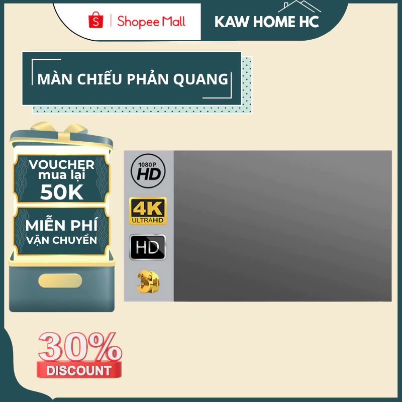 Màn chiếu phản quang treo tường 100 inches - 120 Inches giúp tăng sáng và nét cho máy chiếu