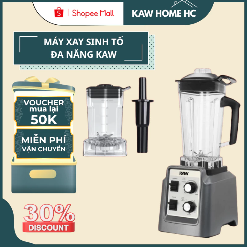 Máy Xay Công Nghiệp Đa Năng KAW K-88 Kèm 2 Cối, Lỗi Đồng, Hiệu Suất Cao Cho Nhà Bếp