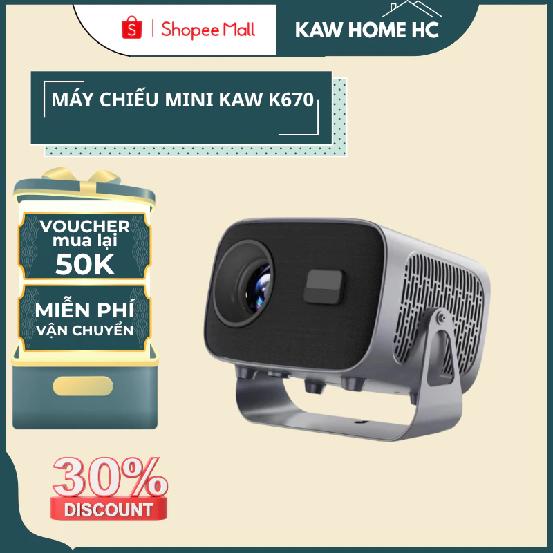 Máy Chiếu 4K Siêu Nét Kaw K650 Plus, Giá Rẻ, Chất Lượng Full HD 1080p BẢO HÀNH 12 THÁNG