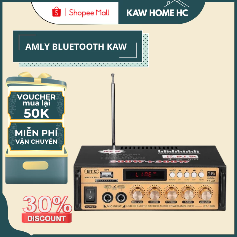 Amply Karaoke KAW BT-298A / BT-198B, Amply mini hay- Hát karaoke kết nối không dây bluetooh
