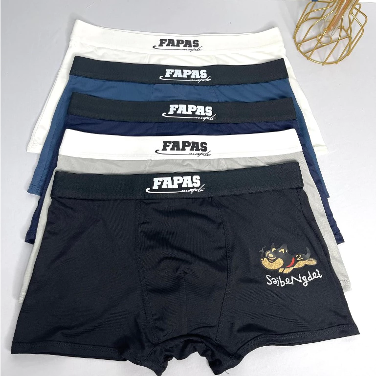 Combo 5 quần Boxer nam in hình Gấu chất vải thun lạnh co dãn thông thoáng