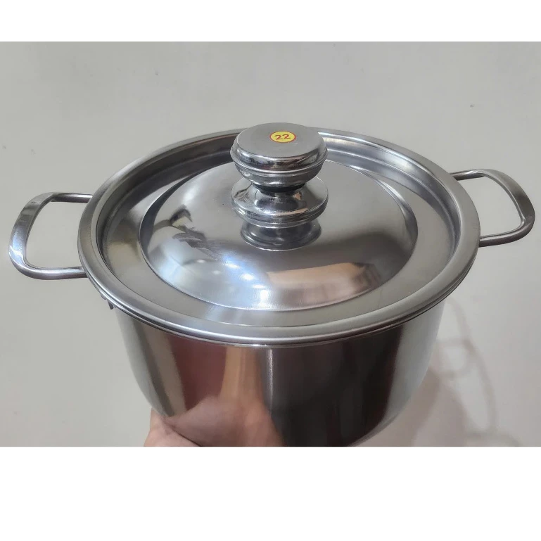 Nồi Inox Siêu Dày Dặn nấu được Bếp Từ, Đủ Kích Thước (16cm đến 36cm), Quai Nồi Tán Đinh Chắc Chắn