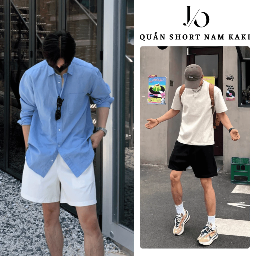 Quần Short Cạp Chun Nam Dây Rút Quần Short Chun Kaki Unisex Form Ngắn Trên Gối 3 Màu Đen - Be - Trắng