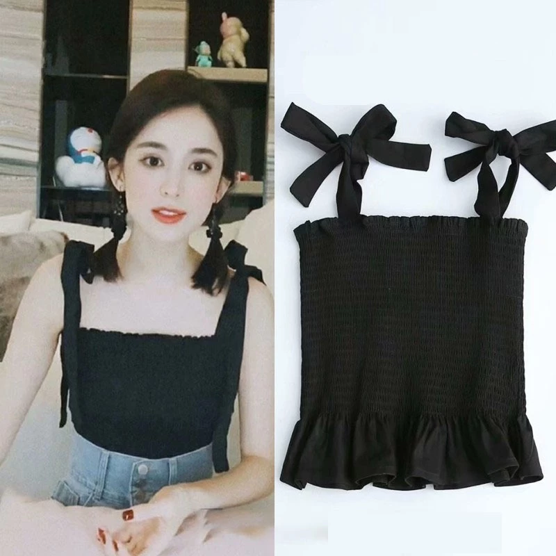 Áo 2 Dây Nhún Bèo BIGSIZE Nữ 50-100KG | Áo Hai Dây Form Rộng Phong Cách Nữ Tính Dễ Phối Đồ