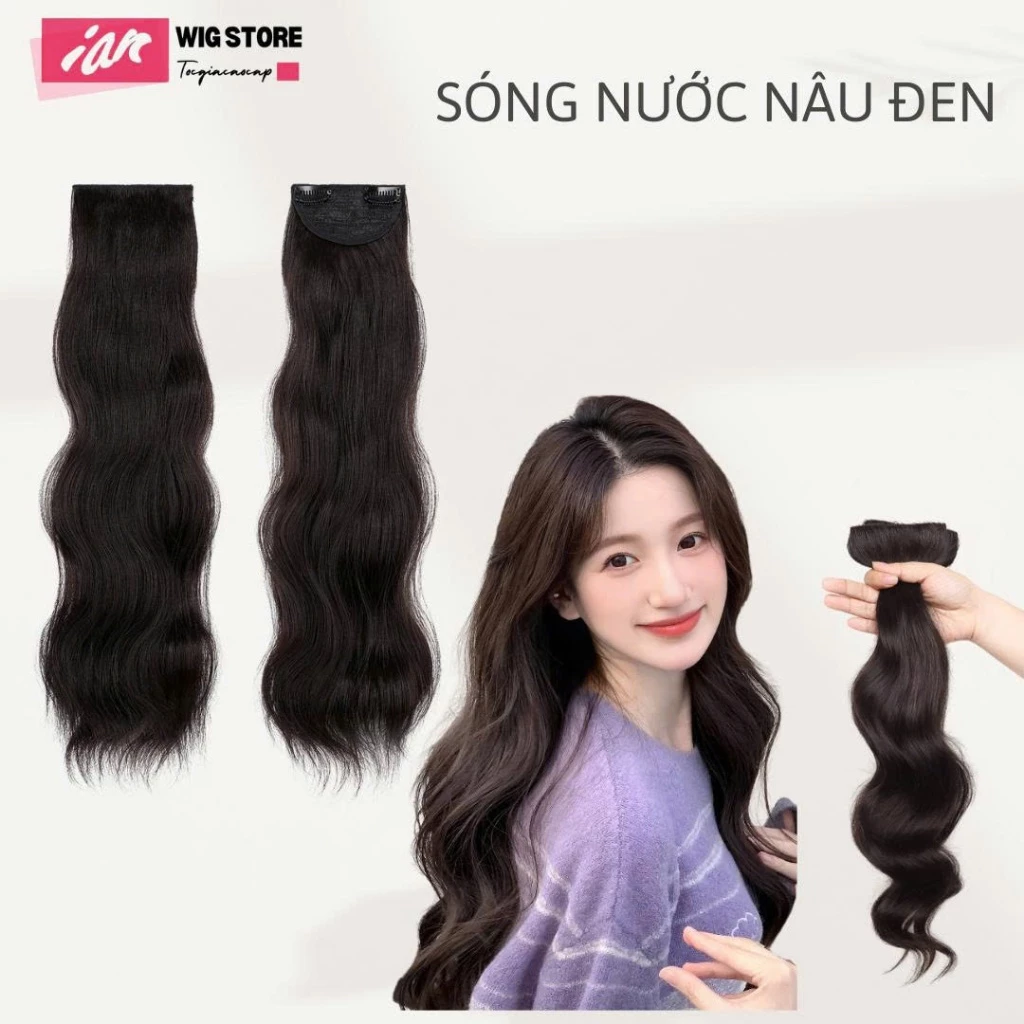 SET TÓC KẸP 3 MẢNH SÓNG NƯỚC-TÓC GIẢ IAN