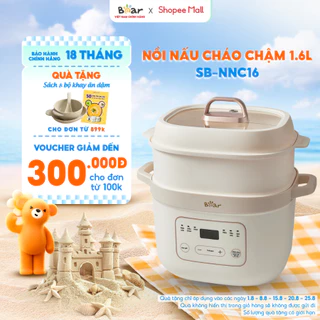 Nồi Nấu Cháo Chậm BEAR 1.6L 6 Chế Độ Nồi Chưng Yến Nồi Nấu Chậm Giữ Chất Dinh Dưỡng Nồi Nấu Cháo Cho Bé Ăn Dặm SB-NNC16