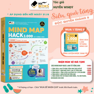 Sách - MIND MAP Hack 3000 Từ Vựng Tiếng Anh - TẶNG KÈM KHOÁ HỌC HITBOOKS