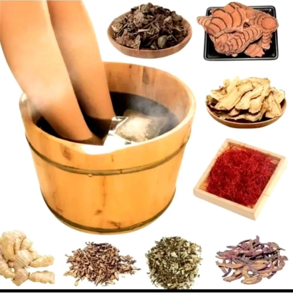 Thảo Dược Ngâm Chân 100 Túi Lọc – Gừng, Ngải Cứu Giảm Nhức Mỏi, Dễ Ngủ