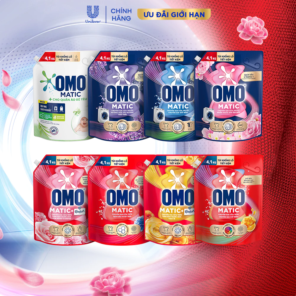 Nước giặt OMO Matic 4.1kg (Túi)