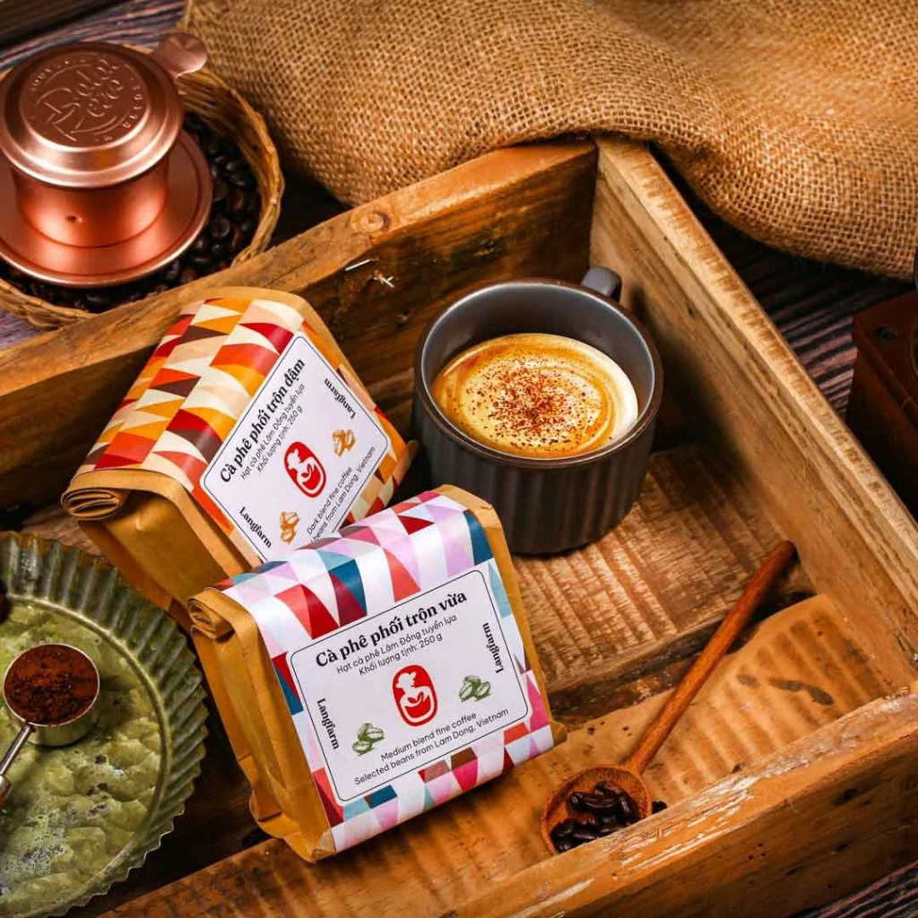 Cà phê bột đặc sản rang mộc Langfarm - Từ cao nguyên Lâm Đồng, công nghệ rang hot air từ IMF