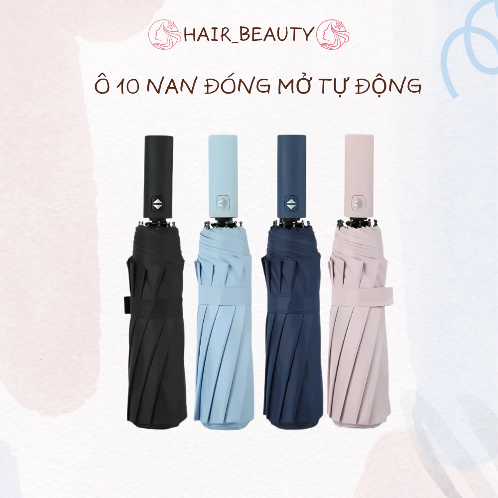 Ô dù 10 nan gấp gọn tự động DIDOOGLT chất liệu vải Polyester chống UV & chống nước cao cấp