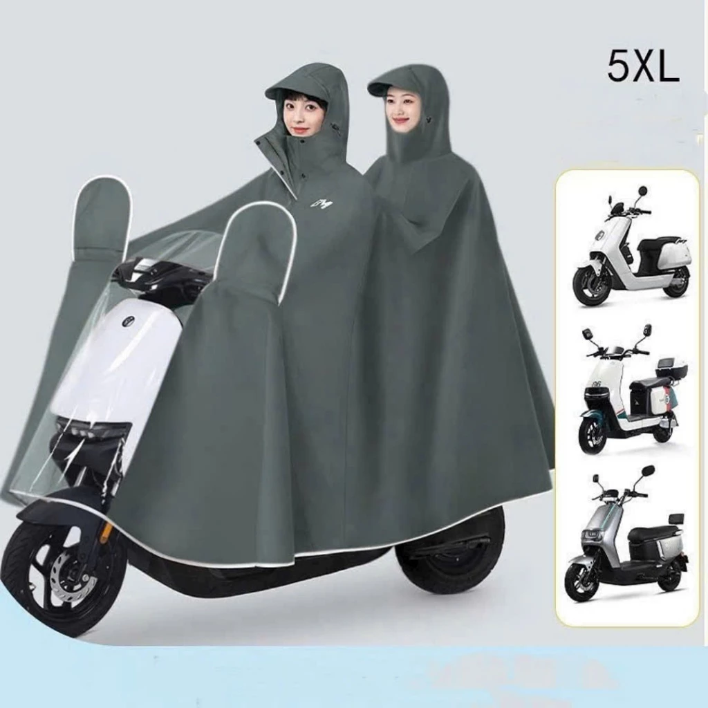 Áo Mưa Cánh Dơi Cao Cấp Đi Xe Máy 2 Người Trùm Kín Toàn Thân Dày Dặn, Bền, Chống Thấm Nước