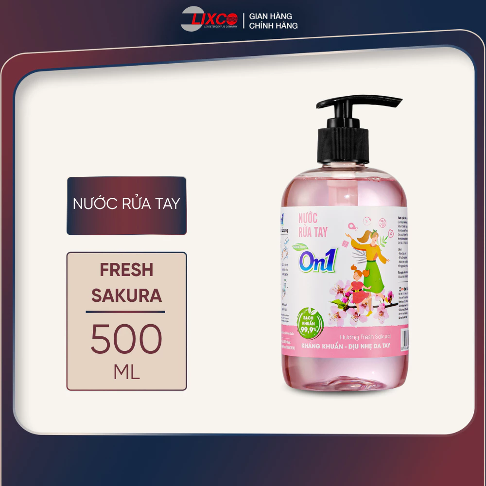 Nước rửa tay sạch khuẩn 500ml hương Fresh Sakura 00313 Lixco Việt Nam