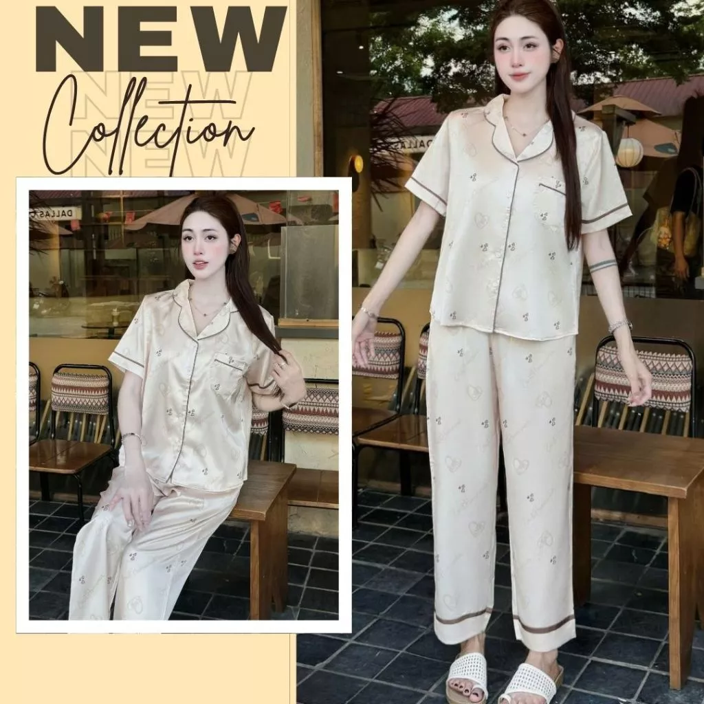 Đồ bộ mặc nhà , bộ pijama  Zviet chất liệu Lụa mềm mịn ,mặc mát kiểu dáng nhẹ nhàng ,thanh lịch- A72