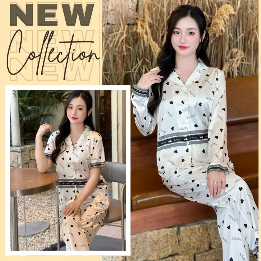Đồ ngủ pijama quần dài Zviet chất liệu Lụa latin mềm mịn kiểu dáng nhẹ nhàng thanh lịch - A62